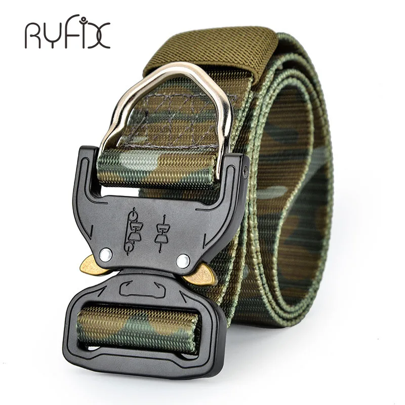 

Fashion Men's Camouflage Canvas Belt Buckle Metal Tactical Belt Male Canvas Outdoor Belt Stripe belts NS46
