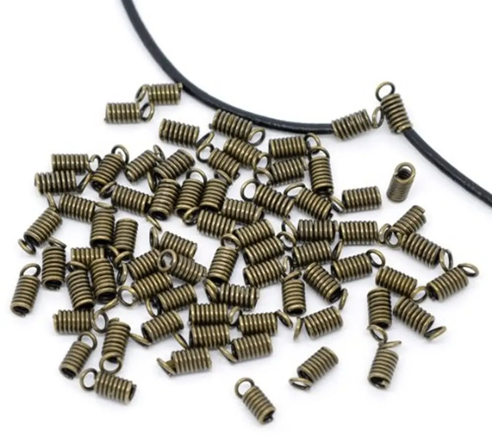 500pcs Crimp Fasteners Leather Cord Ends Caps Necklace Clasp Jewelry