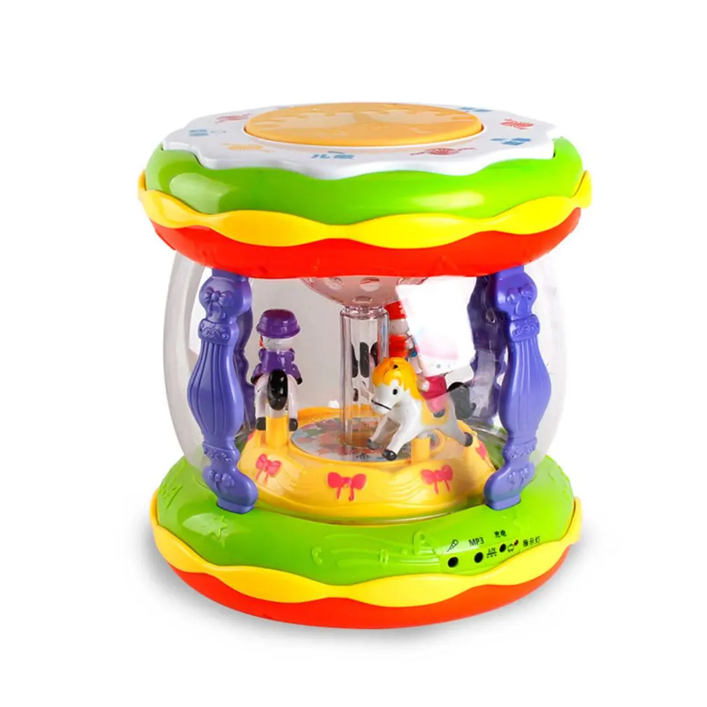 

Early Childhood Education Puzzle Carousel Music Hand Drums Rechargeable Mp3 Microphone Early Education Story Machine