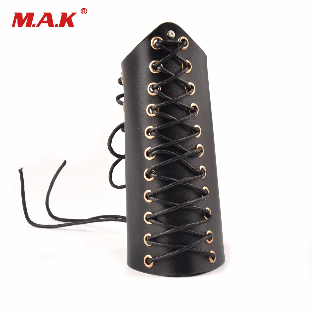 

1 pc Arm Guard Cow Leather Arm Protector in Black/Brown for Recurve Bow Shooting Barcer Archery Hunting