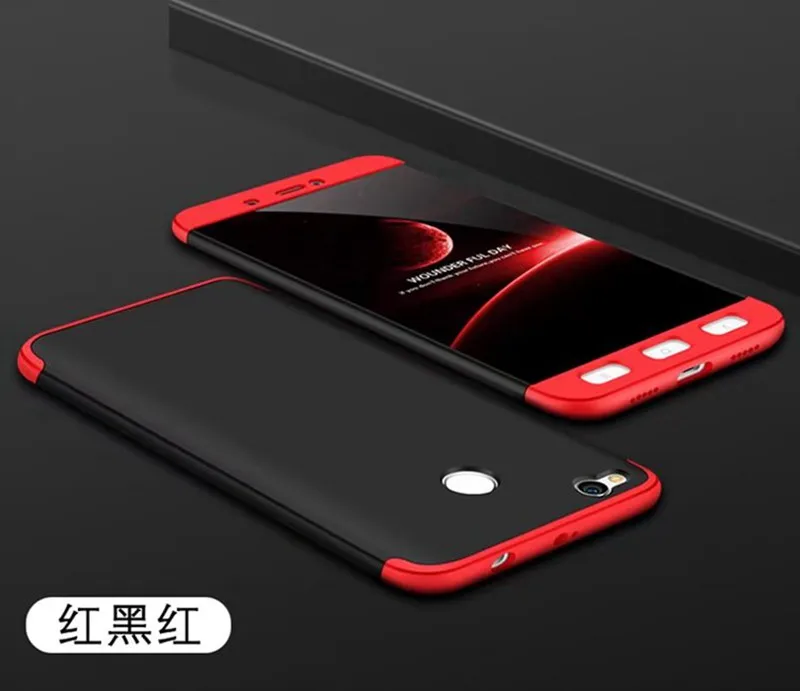 Mutouniao для Xiaomi Redmi 4X красный и черный 360 Защита ПК Пластик ударопрочный жесткий