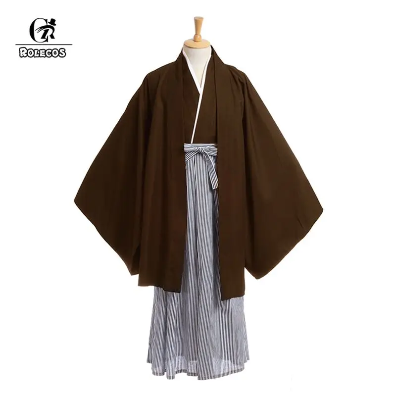 Японские мужские традиционные кимоно ROLECOS для косплея свободные с легким поясом