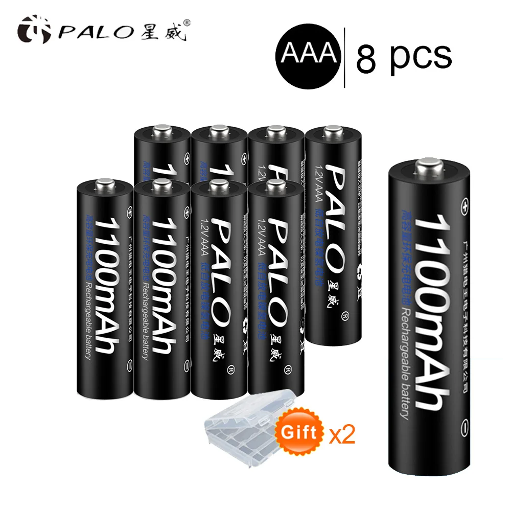 PALO 8/16/32 шт. 1,2 v AAA 3A никель-металл-гидридного 1100 мАч AAA Батарея Перезаряжаемые aaa батарея никель-металл-гидридных аккумуляторных батарей Батарея Перезаряжаемые - Цвет: 8pcs AAA battery