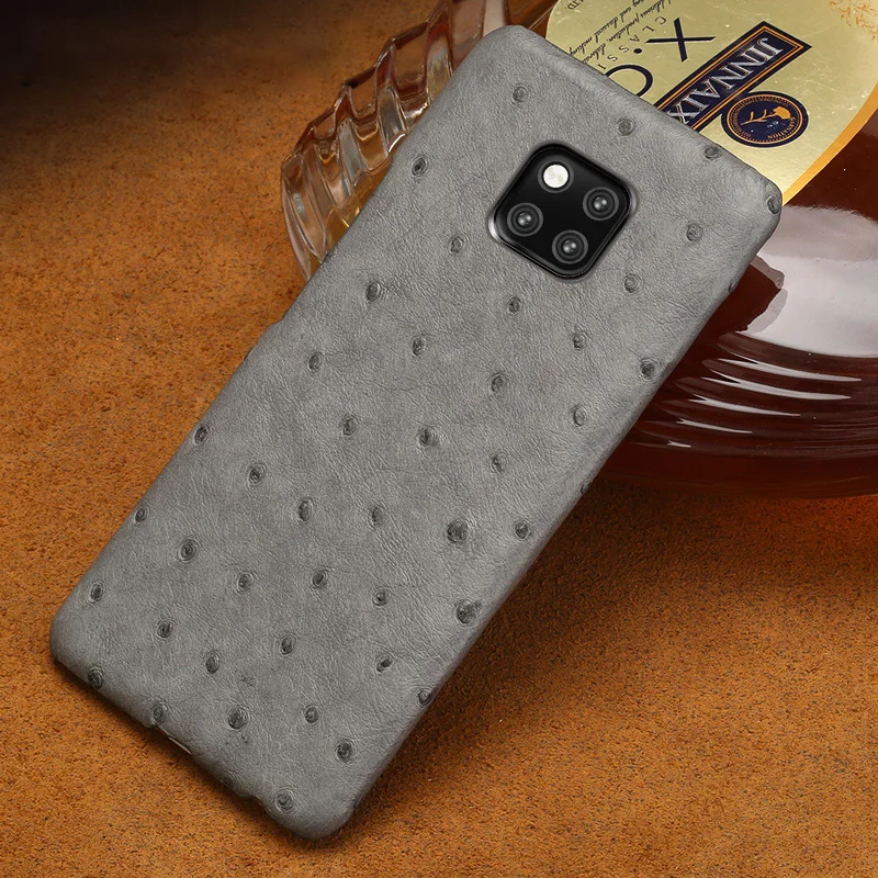 Case For Huawei P20 P30 Lite Mate 10 20 lite Pro Y6 Y9 P Smart 2019 Case Natural Ostrich Skin Cover For Honor 7X 7A 8X 9 10 lite