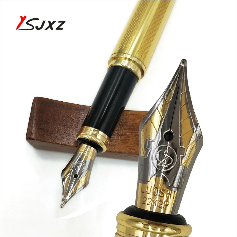 

Golden Fountain Pen school & office supplies stationery For Writing school high quality metal ink fountain pen