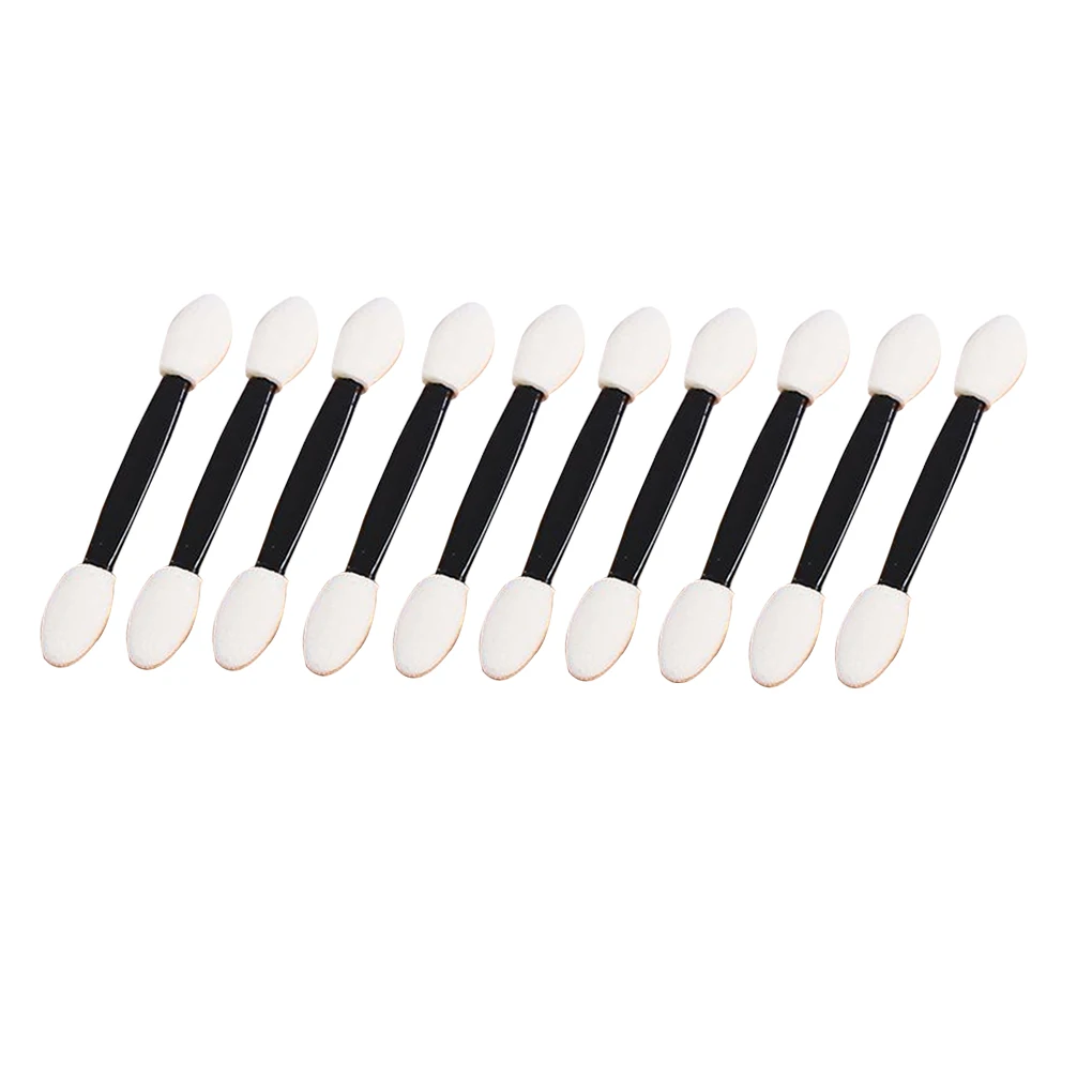 

10pcs/set Disposable Dual Sided Eyeshadow Eyeliner Brush Sponge Tipped Oval Makeup Applicator Random Color