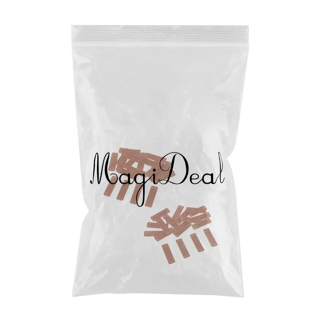 40 Pieces Vintage PU Leather Retro Brown Synthetic Handmade Label Tags DIY Sew Craft Patch