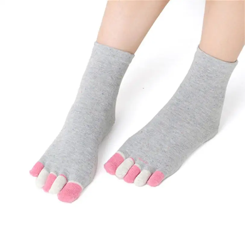 Г. Женские носки хлопковые носки с пятью пальцами для девочек массажные Нескользящие женские носки с пальцами однотонные тонкие носки с каблуком - Цвет: B