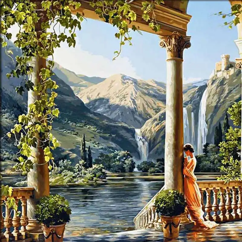 

Pictures By Numbers Coloring On Canvas Paint By Number Drawing By Numbers Landscape Drawing 13%
