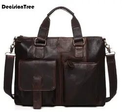 Новая натуральная кожа Crazy Horse деловой портфель сумка на молнии винтажная мужская сумка через плечо ретро большой емкости HandbagL61