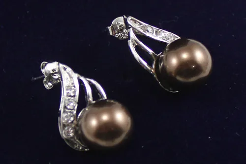 

Fashion Round Shell Pearl 10mm Stud Earring ER00028 10mm