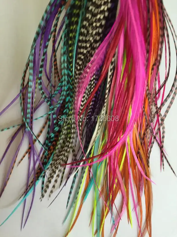 Sexy Sparkles Feather Hair Extensions 100 Real Rooster Feathers Long Rainbow Colors Natural
