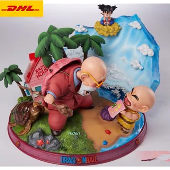 

12" Dragon Ball Statue Turtle Fairy House Bust Son Goku Full-Length Portrait Kulilin Scene The Series GK Action Figure 30CM B778