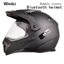 2017 Capacetes Da Motocicleta Lentes Duplas Capacete da motocicleta DO BLUETOOTH Homens Rosto Cheio Capacetes de Moto De Corrida de Equitação Motocross Capacete