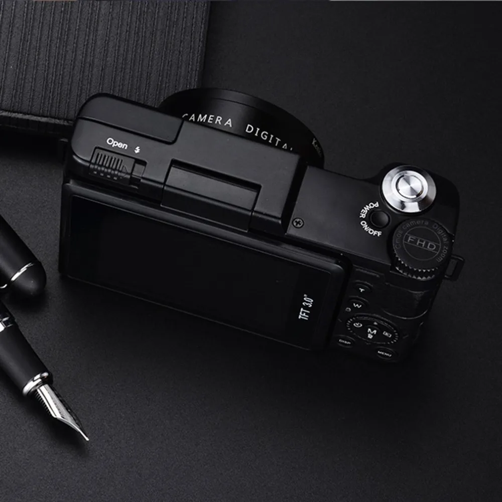 Professional 3.0 Inch LCD Display 1080P Video Digital Camera 4X Zoom 24MP Rotary Screen Selfie Digital Camera fotografica