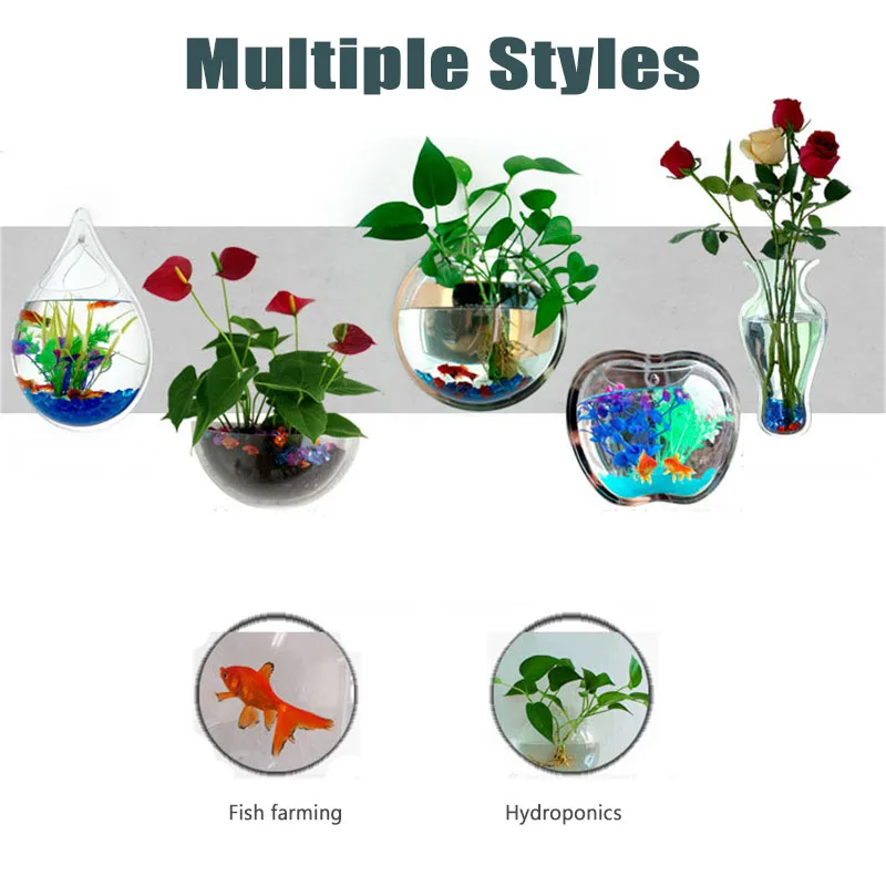

Home Decor Acrylic Fish Bowl Wall Hanging Aquarium Tank Aquatic Pet Supplies Pet Products Wall Mount Fish Tank for Betta fish