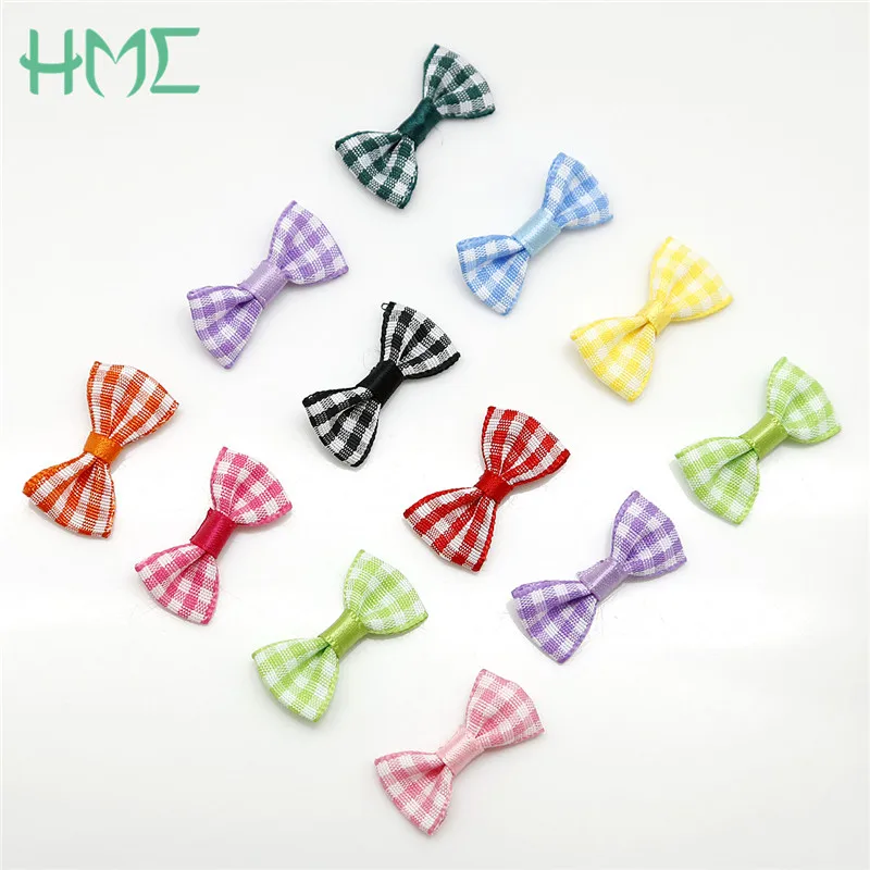 

30x15mm Fashion Handmade Grillwork Satin Ribbon Grid Bow knot Ribbons Applique Craft Wedding Bow Tie DIY Decorations 25pcs/lot