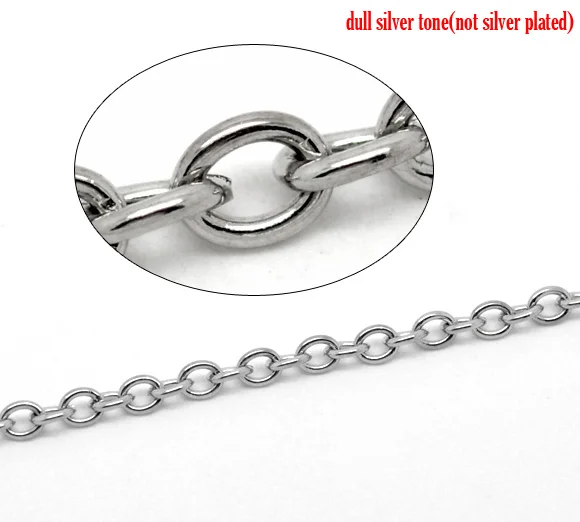

8SEASONS Silver Tone Color Links-Opened Cable Chains Findings 7x5.5mm, sold per lot of 10M (B15206)