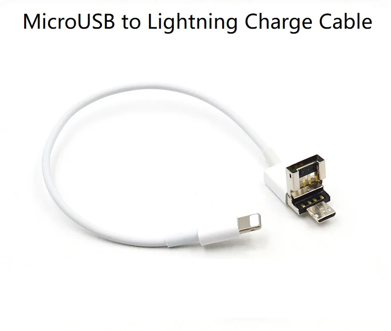 

MicroUSB to Lightning Charge Cable for iPhone, Power Bank with MicroUSB Port to Charge iPhone, Android Phone Charge iPhone