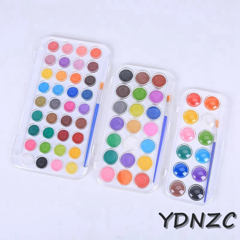 YDNZC профессиональные улучшенные портативные Твердые акварельные краски в наборе краски кисти яркий цвет краски пигмент SetStudent товары для рукоделия