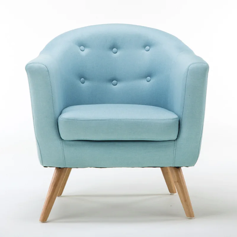 Mid Century Modern Style Sofa / Love Seat With Wood Legs Living Room Furniture Single Couch Tufted Button Fabric Accent Chair