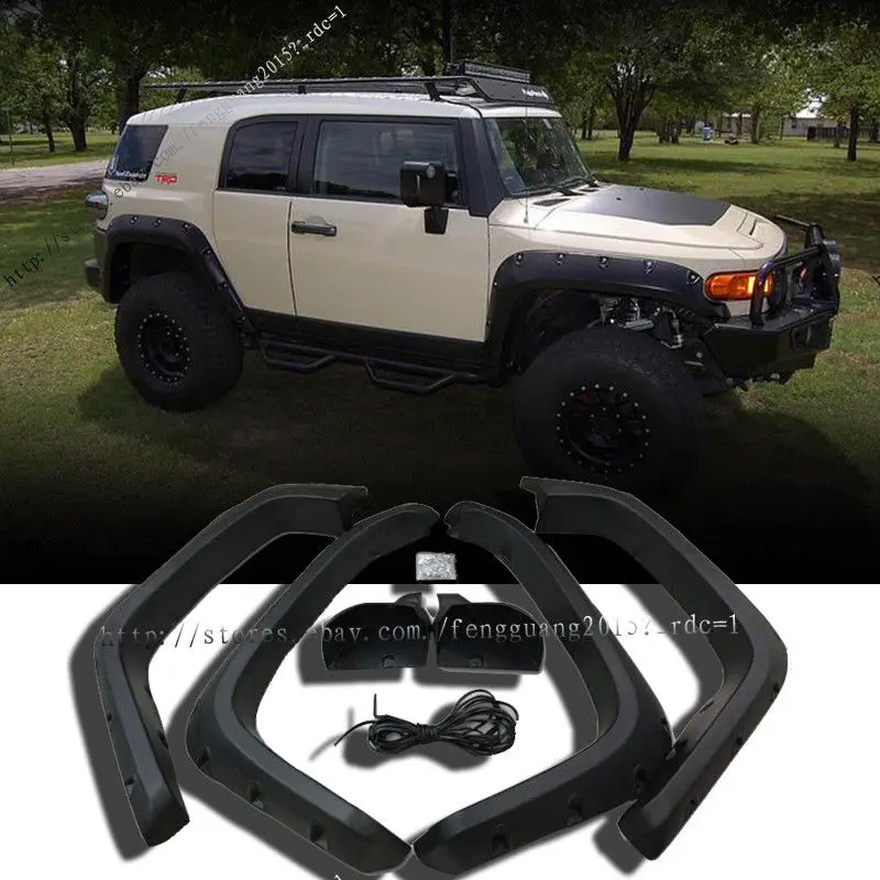 For Toyota FJ Cruiser 2007 2014 ABS Black Fender Flare Wheel Arch 1set