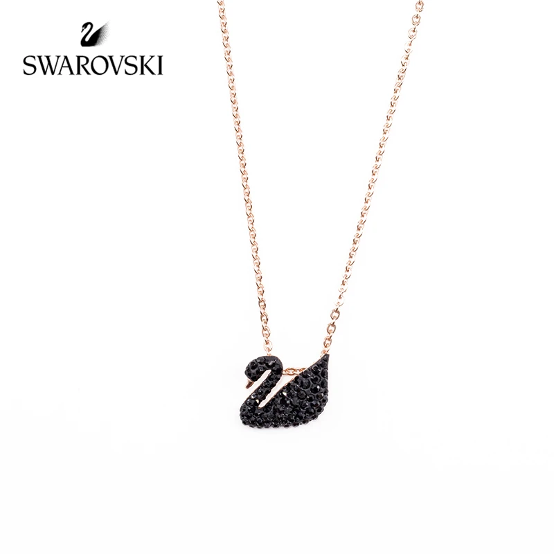 

Original Genuine Swarovski Crystal Black Swan Necklace Lady's Birthday Gift 5204133
