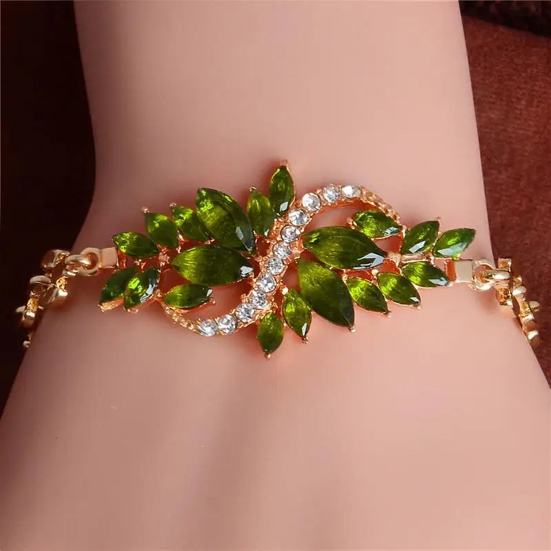 MISANANRYNE, винтажные разноцветные браслеты с кристаллами для женщин, 3 типа, золотой браслет-цепочка, капля воды, кубический циркон, свадебные ювелирные изделия - Окраска металла: 16