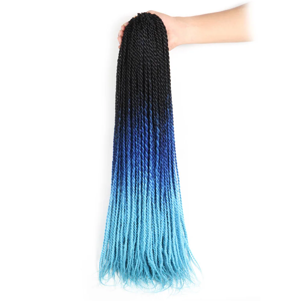 SAMBRAID Сенегальский твист вязание крючком коса волос 24 дюймов 30 корней/пакет синтетический плетение волос для женщин 14 цветов - Цвет: #60