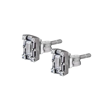 

Luminous Ice Stud Earrings Clear CZ Fashion Female Earrings 2018 sterling silver Jewelry For Woman Stud Earrings