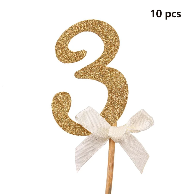 Frigg 1PC Gold Happy 30th Birthday Cake Topper Happy 40 50 60 Paper Birthday Cake Decorating Supplies Birthday Party Supplies - Цвет: 203