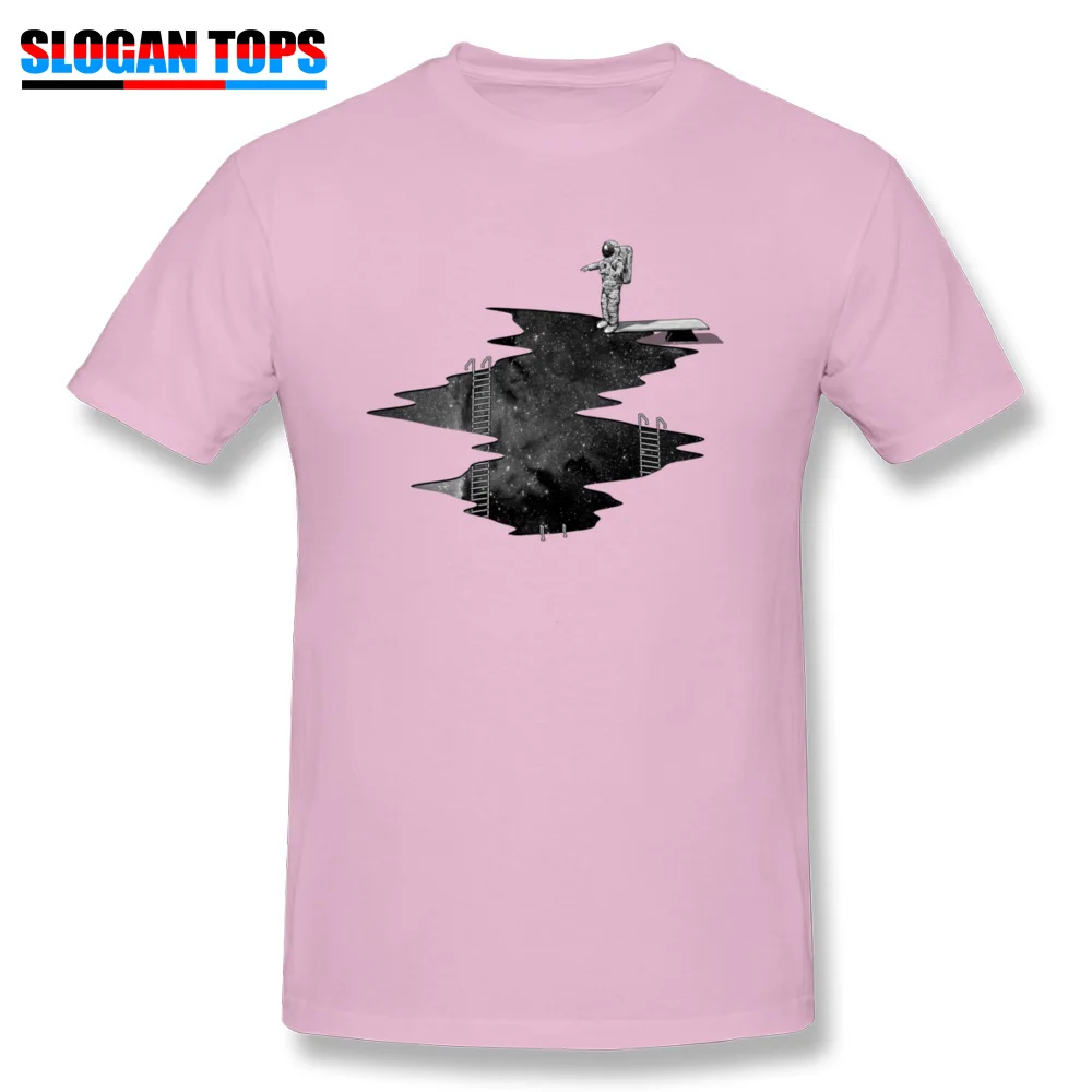 cosie T Shirts Prevailing Round Neck Space Diving All Cotton Adult T Shirt Custom Short Sleeve Tee-Shirt Top Quality Space Diving pink