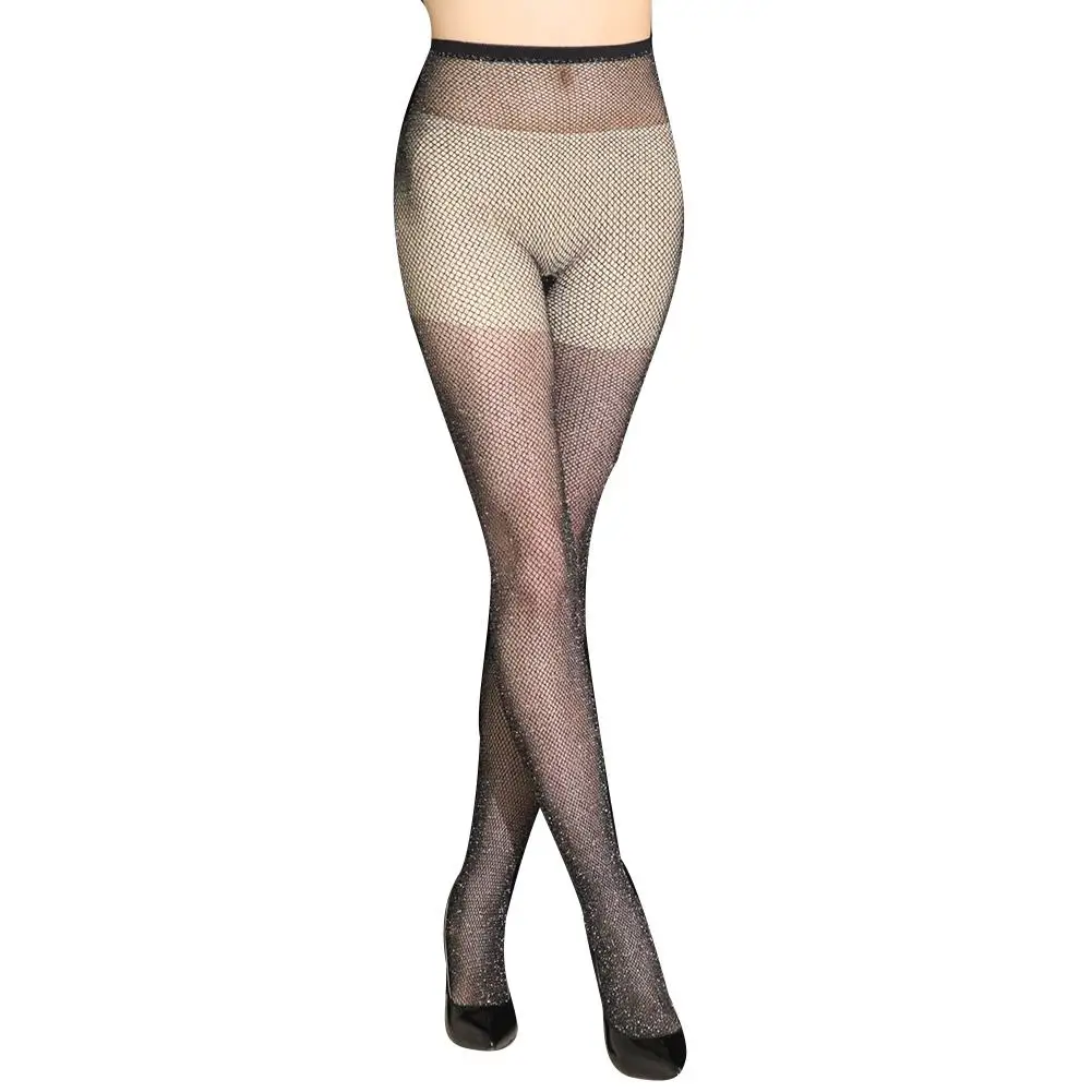 

Women's Fishnet Sparkly Pantyhose Footed Tights Stretchy Long Stockings