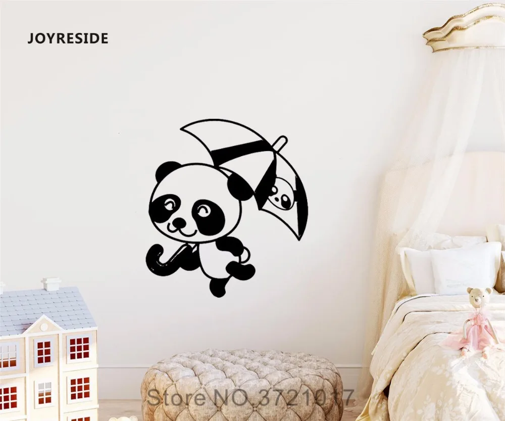 Joyreside Panda Wall Animal Cute Decal Vinyl Sticker Decor Kung Fu Camera Da Letto Per Bambini Soggiorno Interni Dormitorio Disegni Murales A268