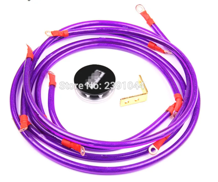 

Racing universal Grounding Cable Wire Kit For Universal Car Earth System Grounding Cable Purple High Quality 6 points