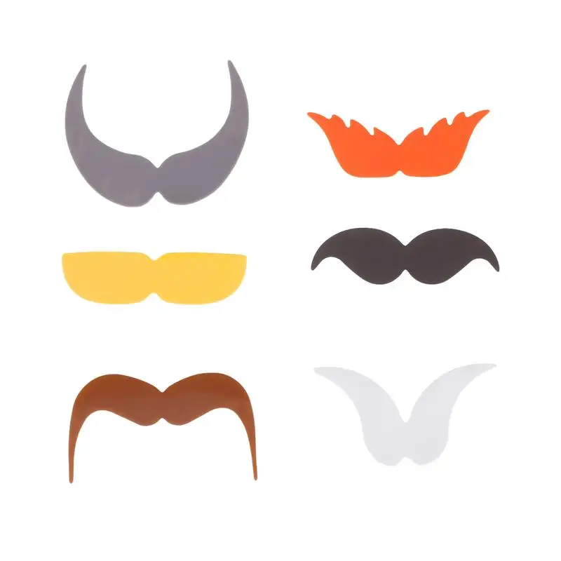 

6Pcs Silicone Wine Glass Marker Drinking Cup Identifier Creative Moustache Shape Glass Identification Marker (6 Different Color)