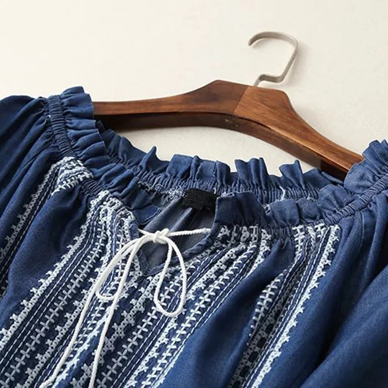 Blusas femininas/женские джинсовые рубашки на осень лето 2018 Повседневная Блузка с