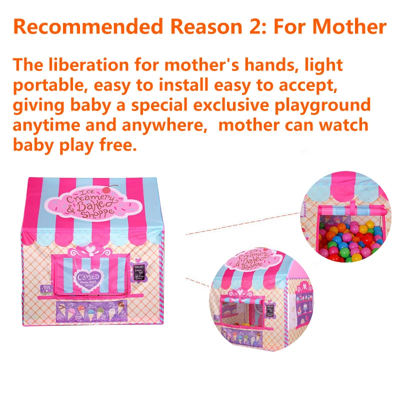 Child Toys Tents Kids Play Tent Boy Girl Princess Castle Indoor Outdoor Kids House Play Ball Pit Pool Playhouse