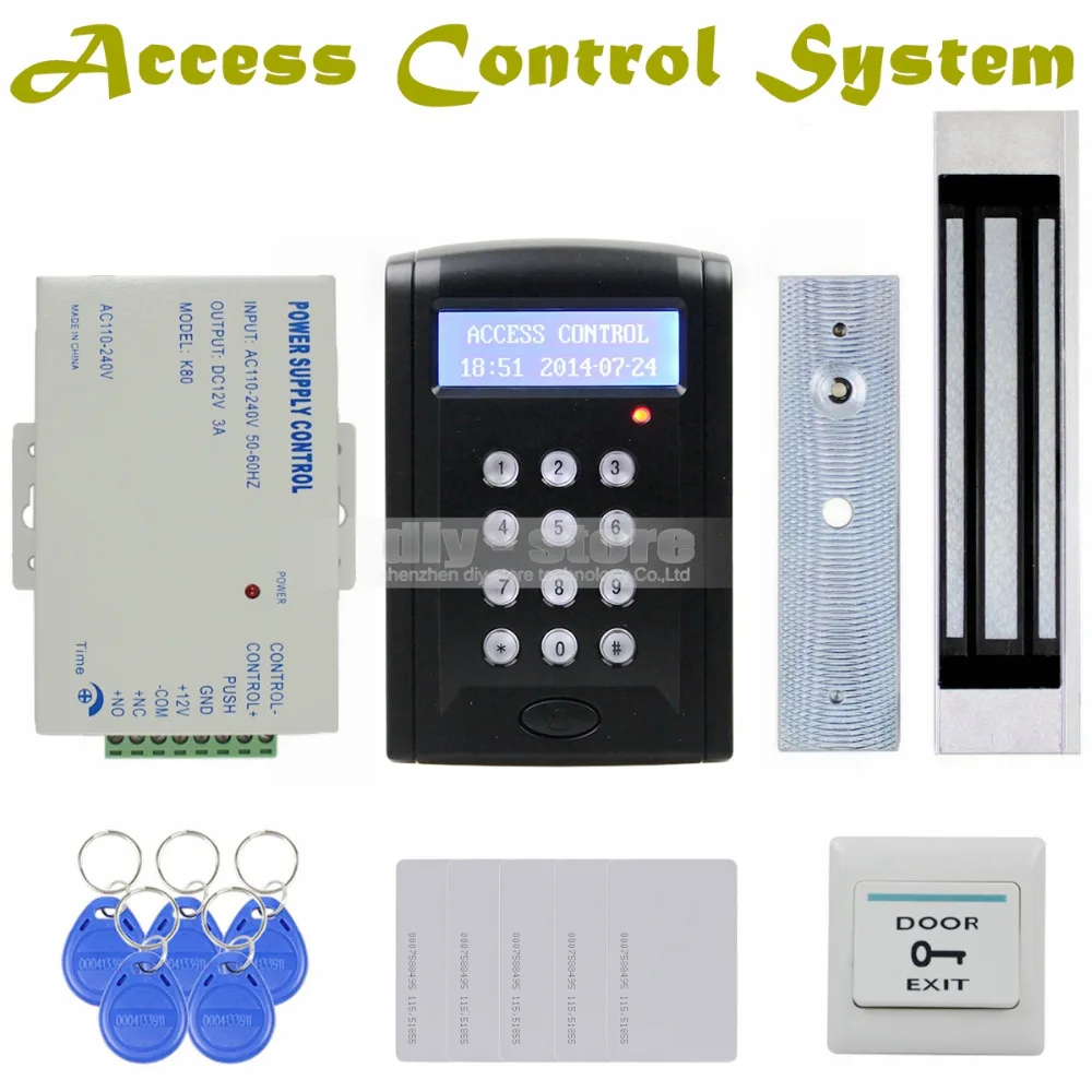 DIYSECUR LCD Password Keypad 125KHz RFID Reader with 180kg Electric
