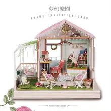 A022 большая вилла diy кукольный домик деревянный кукольный дом Миниатюрные голосовые огни и музыкальная мебель модель для детских игрушек