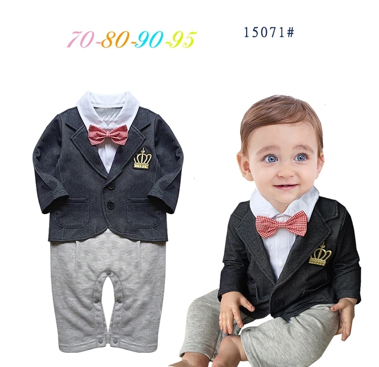 Free Shipping 4 sets/lot Baby Boy’s Formal long sleeve Romper