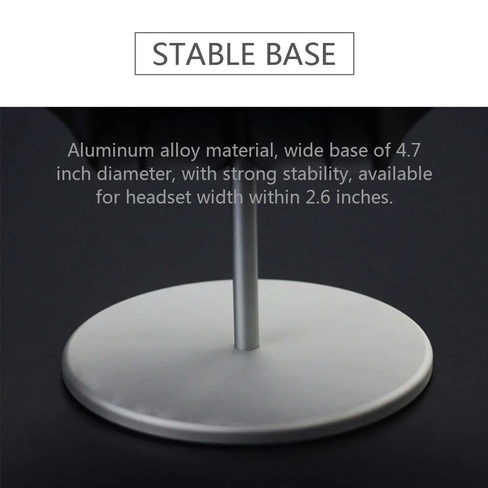 JINSERTA Headphone Holder Aluminum Fashion Design Headphones Stand Headset Desktop Stand Hanger with Solid Base