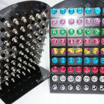 

72pcs hot sale wholesale jewelry lots earrings nice fashion earrings resin & stainless steel earrings LB063 free shipping