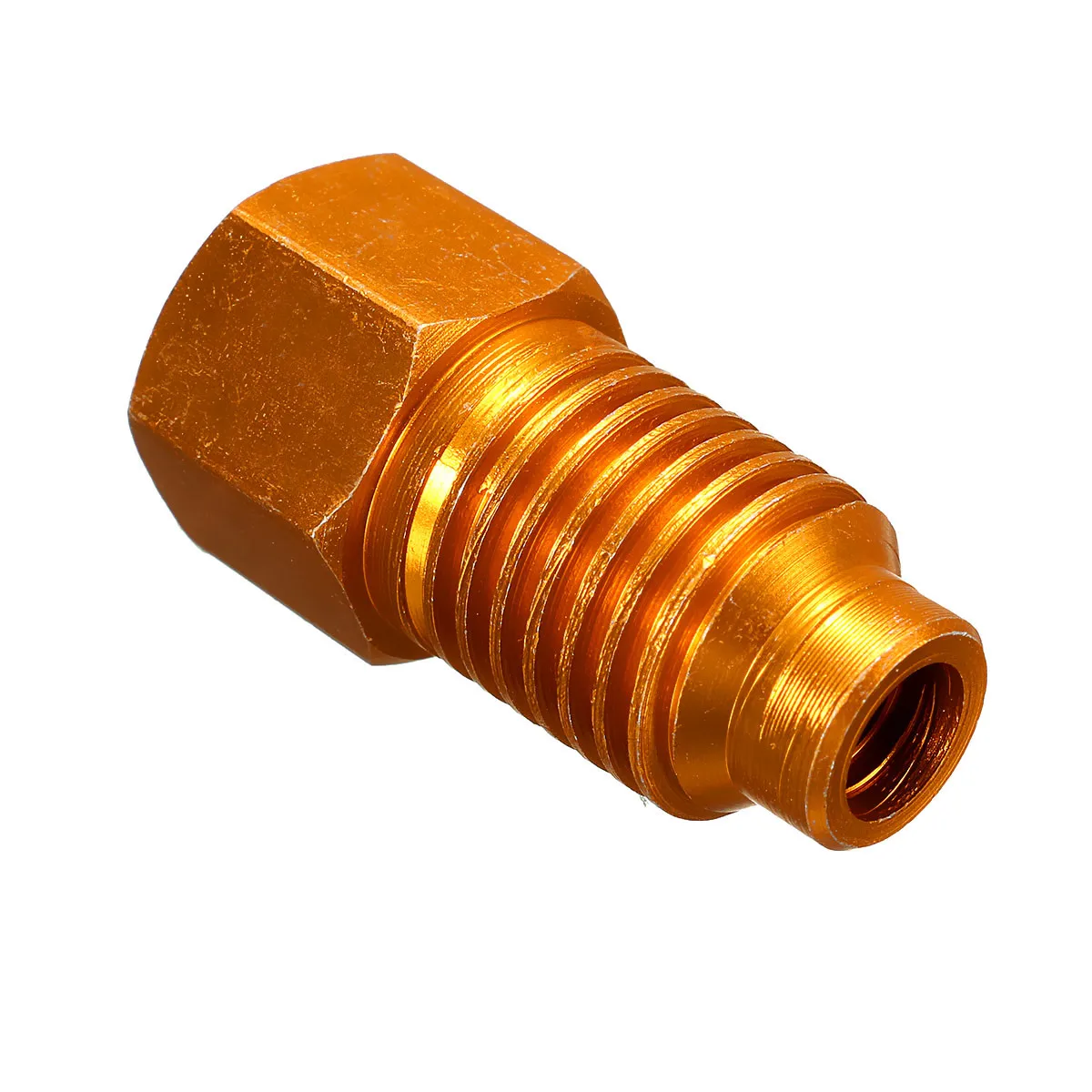 R12 to R134a Adapter 1/4 Female Flare with O Ring X 1/2 Male Golden