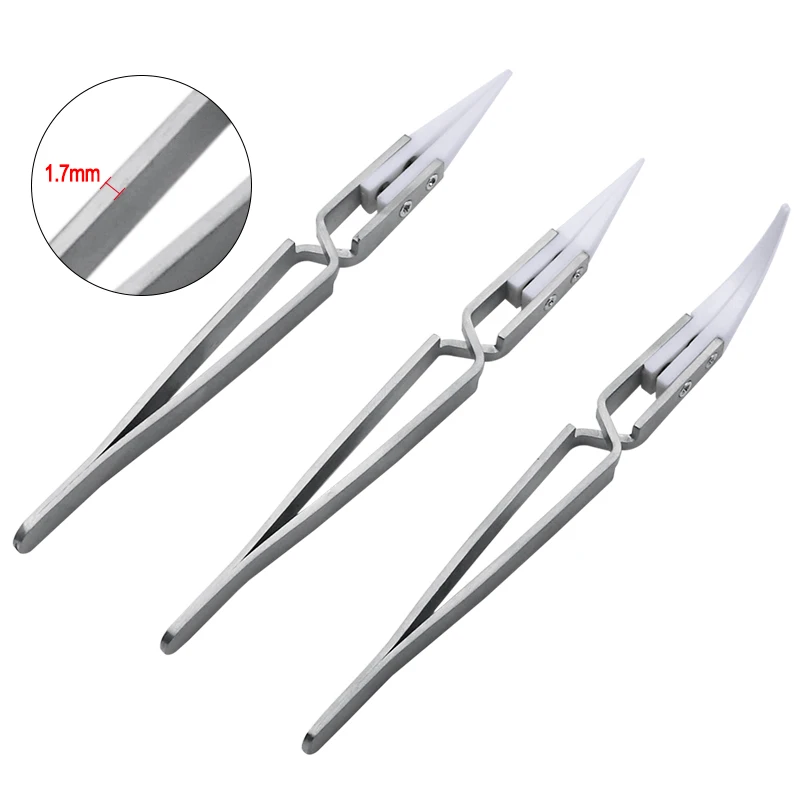 Tweezer tool precision tweezers 1pc stainless steel for eyelash-false clip makeup nail art