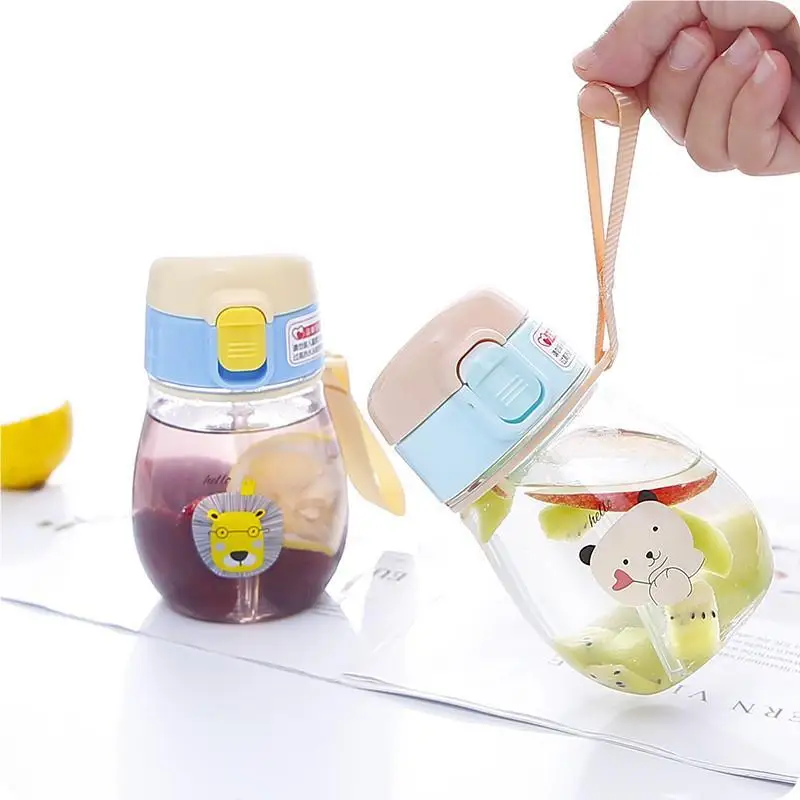 

350ml Sippy Cup with Strap Baby Feeding Water Drink Leak Proof Bottle with Straw Baby Learning Drinking treinar copos de bebe B2