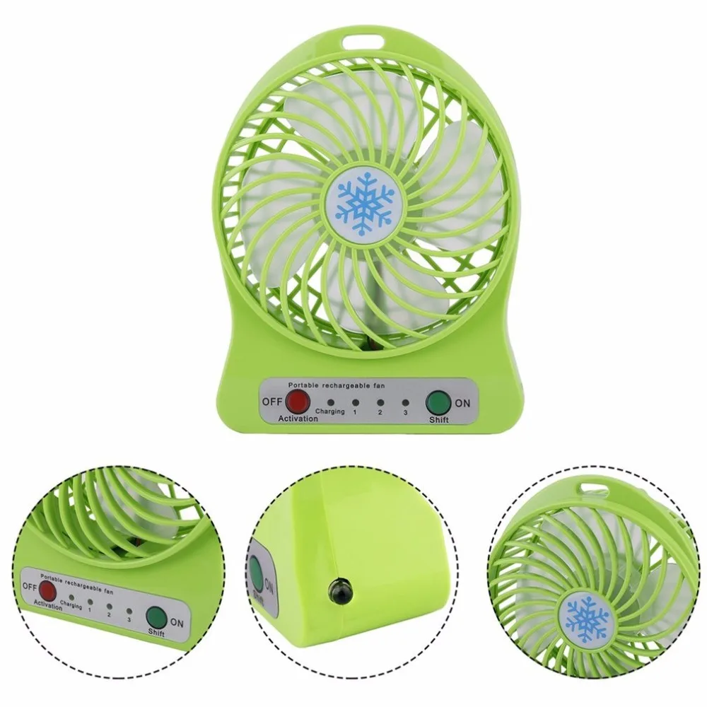 

Mini LED Cooling Fan Air Cooler Battery Operated USB Charging Desktop Cooler 3 Mode Speed Regulation LED Lighting Function Fans