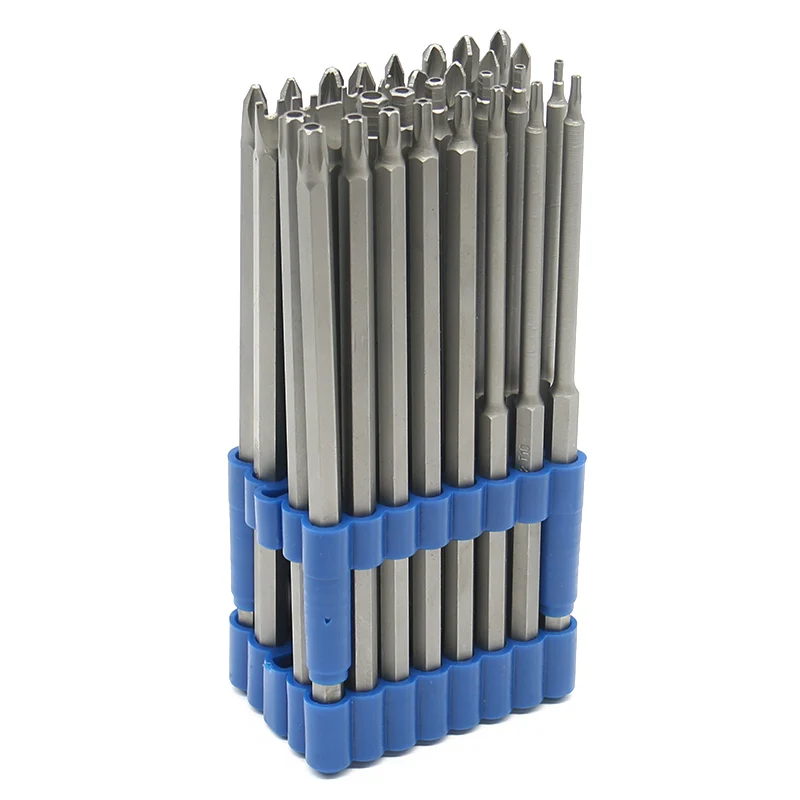 

32pcs Extra Long 150mm Screwdriver Bit Set Security 1/4 Inch Hex Shank 6" Length Tamperproof Torx Hex Phillips Spanner Torq Bits