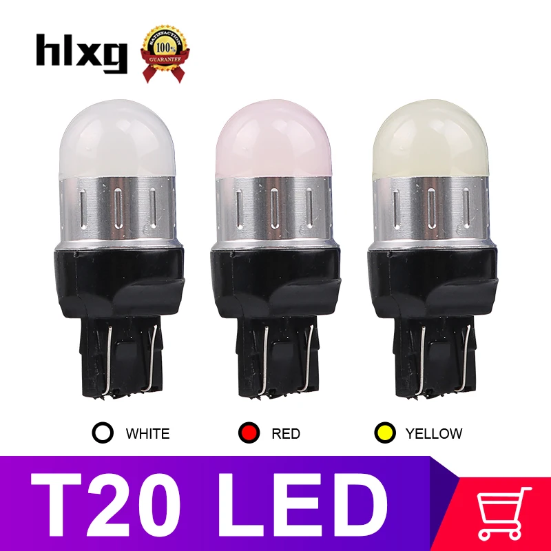 

hlxg 2PCS Clearance Light Interior Parking Tail Lamp Rear fog Bulb auto T20 7440 W21W WY21W LED 7443 SRCK W21/5W T10-037