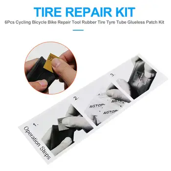

6PCS Cycling Bicycle Bike Tires Repair Tool Rubber Patch Kit Tyre Tube Transparent Glueless For Bicycle/car/motorcycle Bike